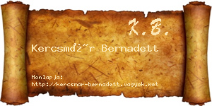 Kercsmár Bernadett névjegykártya