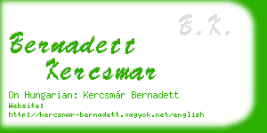 bernadett kercsmar business card