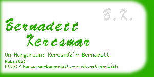 bernadett kercsmar business card